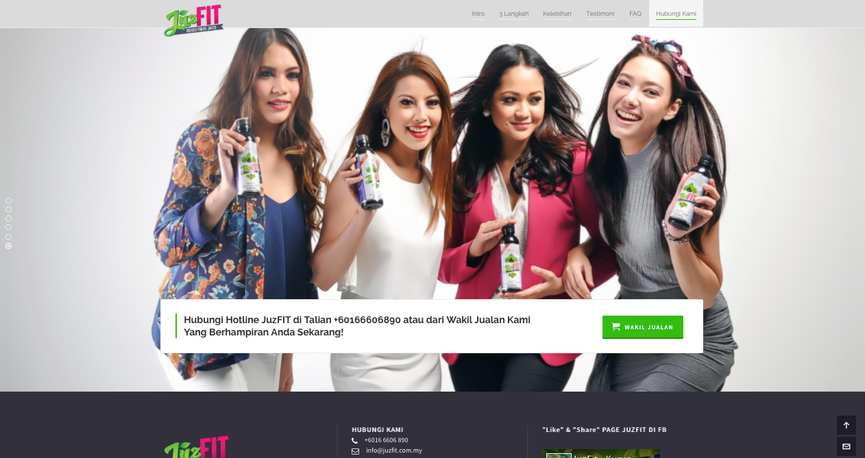 JUZFIT website homepage