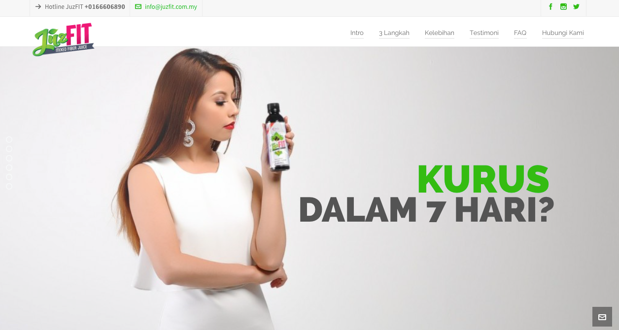 JUZFIT homepage below fold