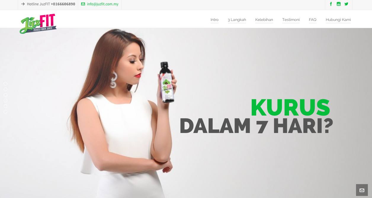 JuzFIT homepage