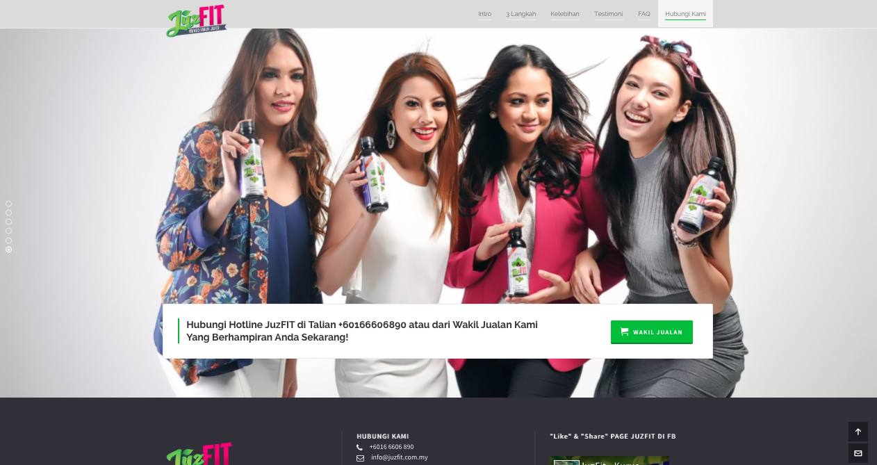 JuzFIT contact and hotline page
