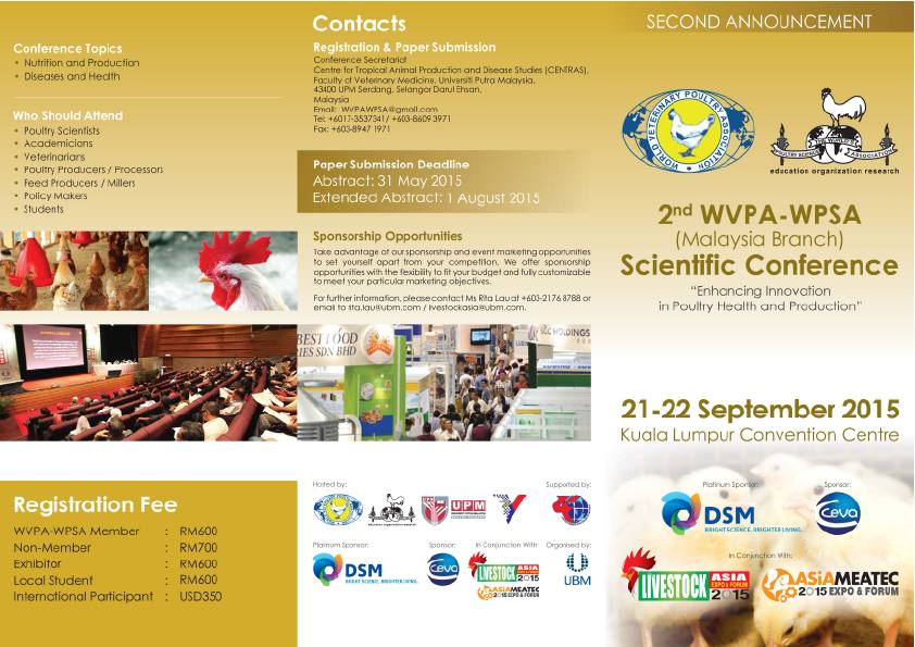 2nd WVPA-WPSA Scientific Conference brochure